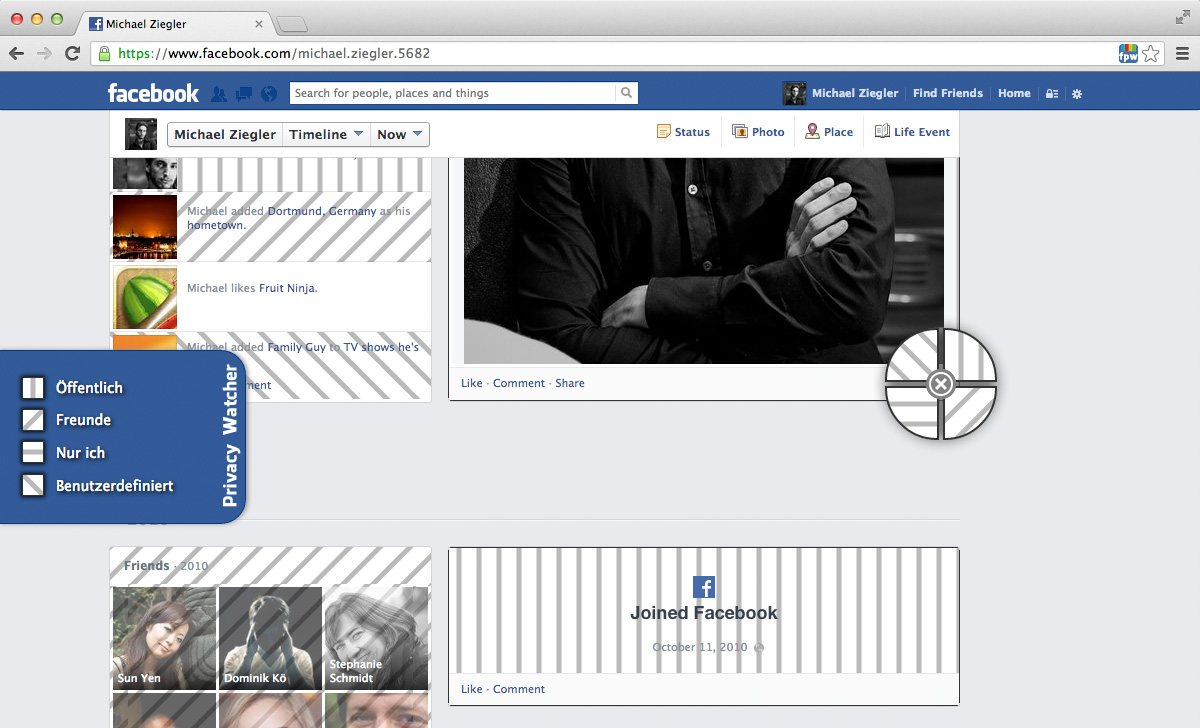Screenshot Facebook Privacy Watcher